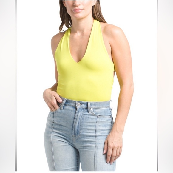 NWT - Zara Lime Green Cross Back Bodysuit - Size S - Picture 2 of 6